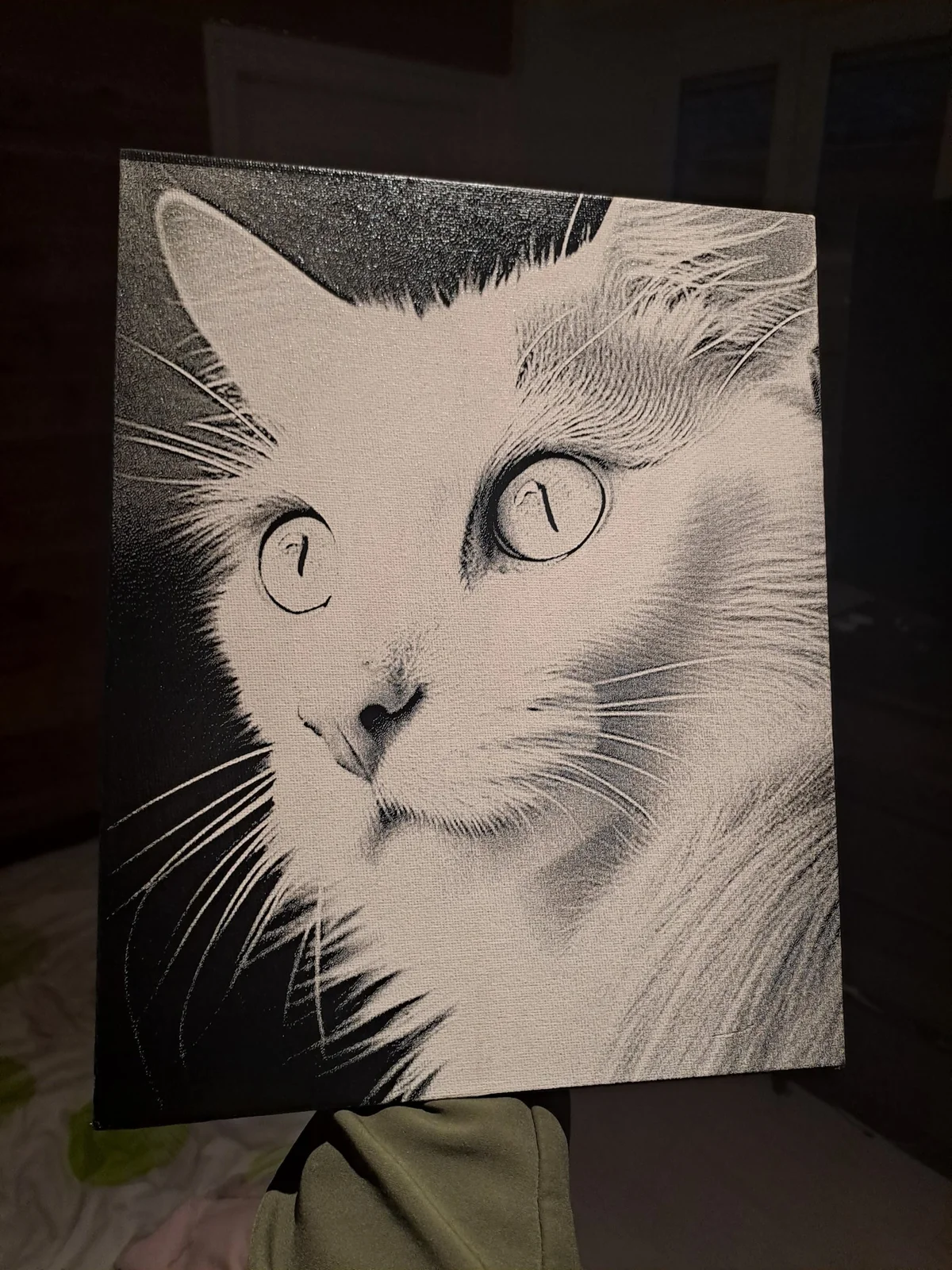 Portrait de chat gravé à l’atelier
