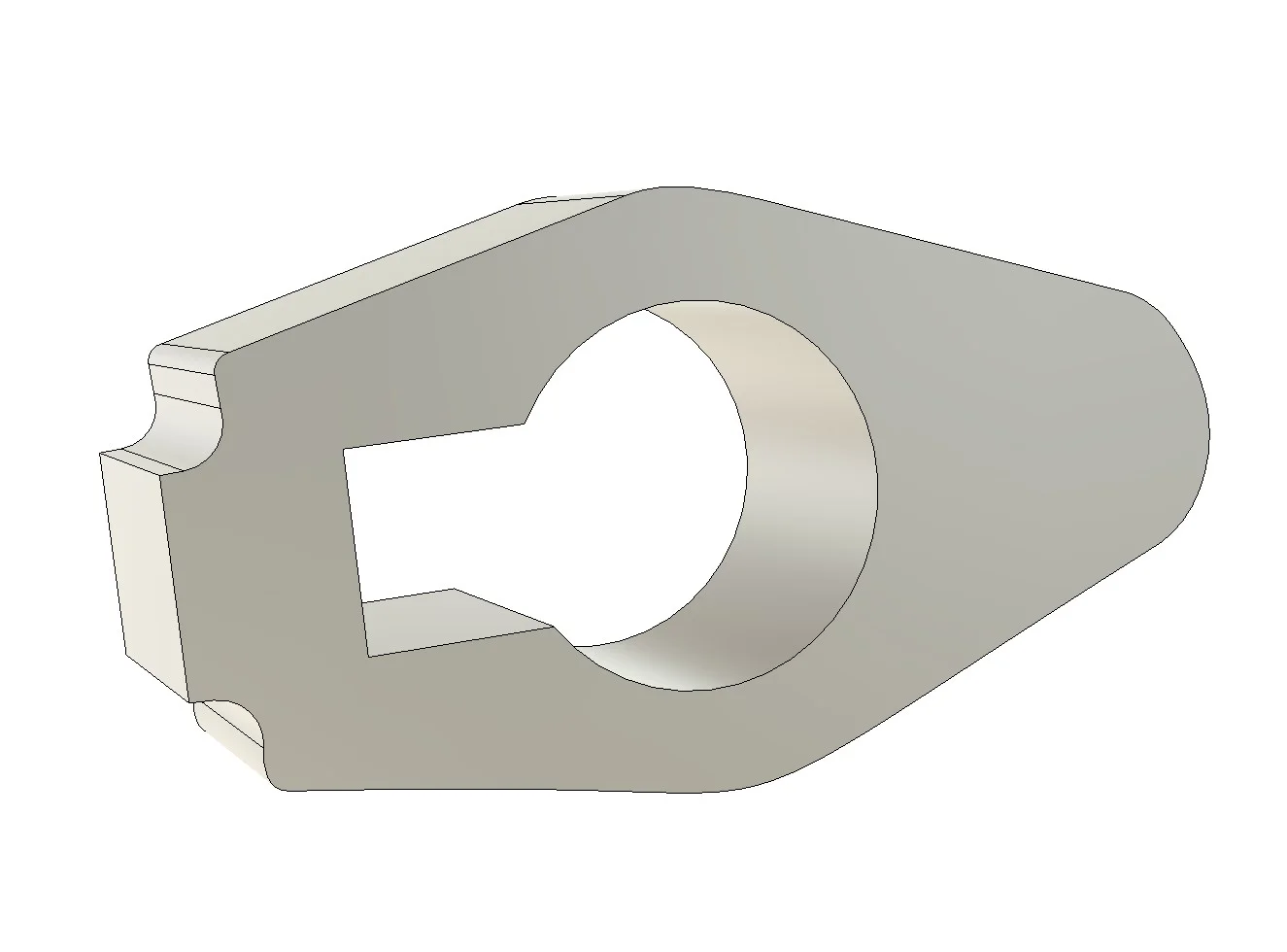 Modèle 3D d’une pièce de maintien avec ouverture circulaire