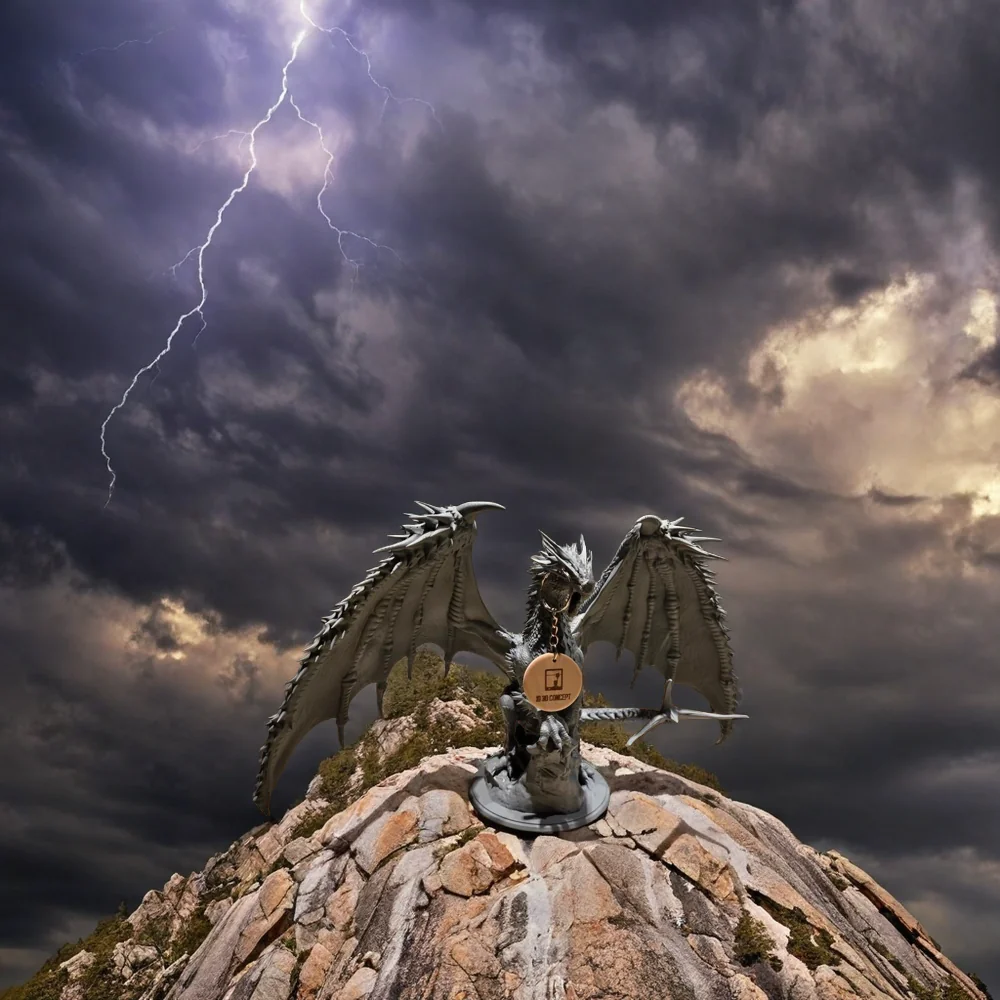 Statue de dragon imprimée en 3D — vue 1